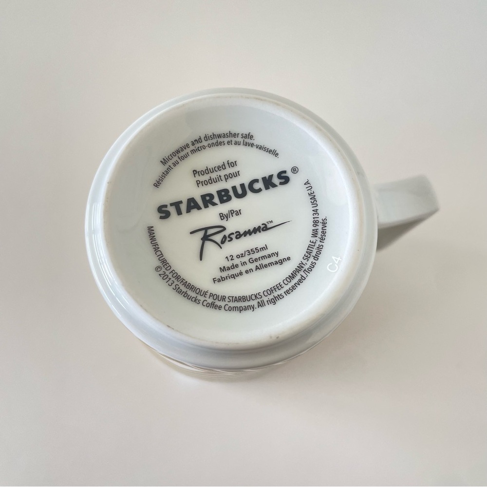 Starbucks x Rosanna Gold Diamond Print Argyle 12 OZ Coffee Mug Cup Germany 2013 - Picture 5 of 10